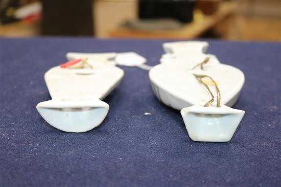 Two 19th century Chinese famille rose wall vases
